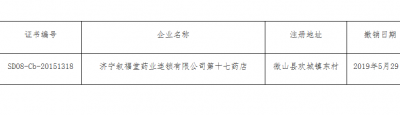 濟(jì)寧敘福堂一連鎖藥店違反藥品經(jīng)營(yíng)規(guī)定被撤GSP認(rèn)證