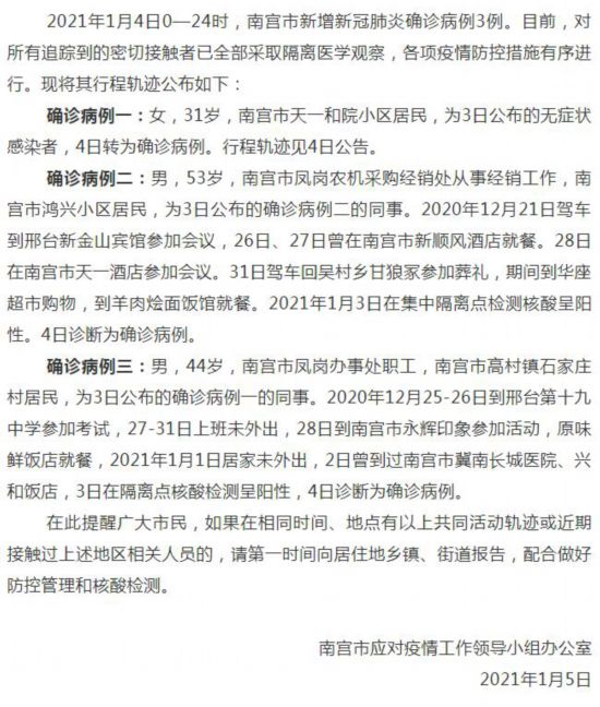 河北省南宮市新增新冠肺炎確診病例3例行程軌跡公布-易網健康<a href=http://www.xllyou.com/jkys/ target=_blank class=infotextkey>養生</a>網 河北省南宮市新增新冠肺炎確診病例3例行程軌跡公布