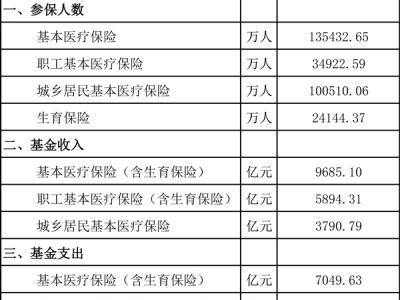 2021年1-4月醫療保險和生育保險主要指標發布