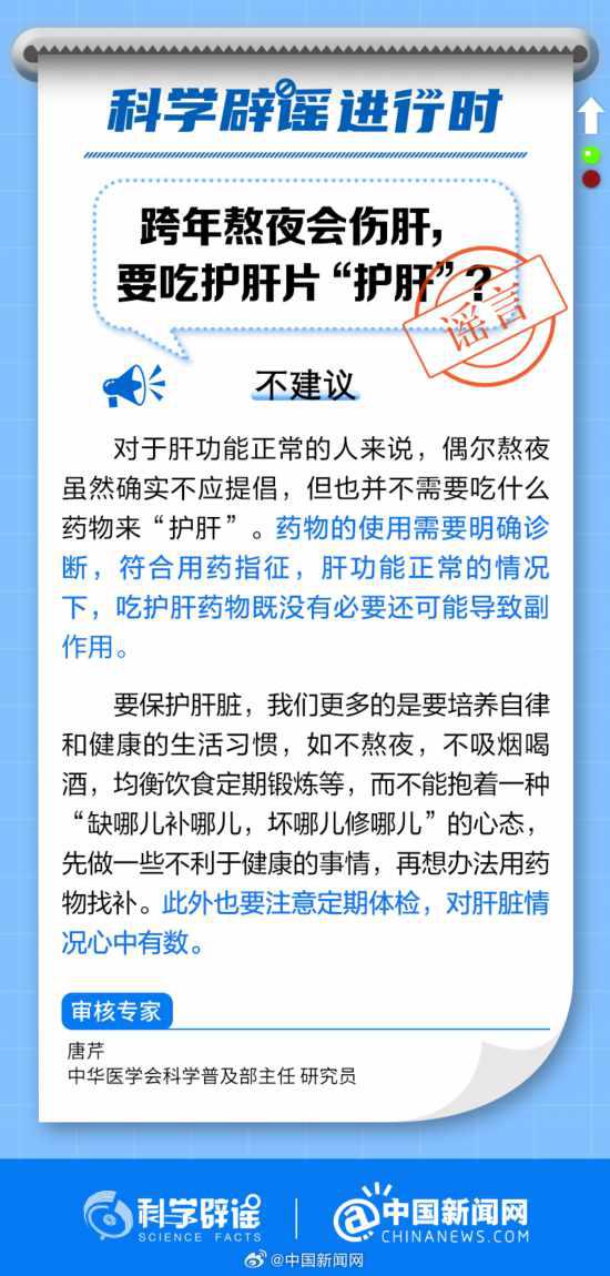 跨年熬夜會(huì)傷肝，要吃護(hù)肝片“護(hù)肝”？