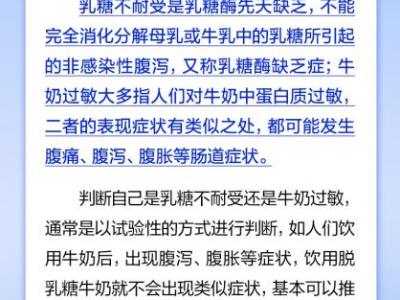 乳糖不耐受就是牛奶過敏嗎？