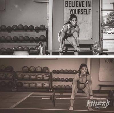 預產期還有5天，她還在健身房硬拉！