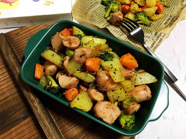 香腸烤土豆的做法-黑椒味烤菜譜-易網健康養生網 香腸烤土豆的做法-黑椒味烤菜譜