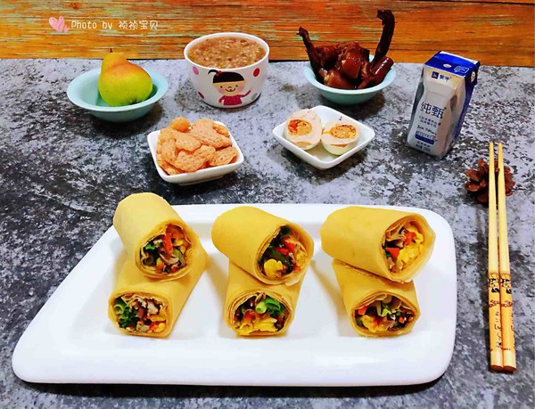 雞蛋時蔬煎餅卷的做法-咸鮮味炒菜譜-易網健康養生網 雞蛋時蔬煎餅卷的做法-咸鮮味炒菜譜