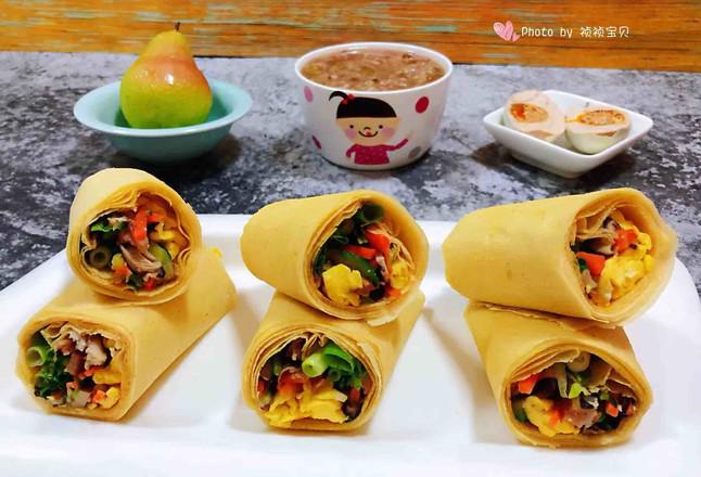 雞蛋時蔬煎餅卷的做法-咸鮮味炒菜譜-易網健康養生網 雞蛋時蔬煎餅卷的做法-咸鮮味炒菜譜