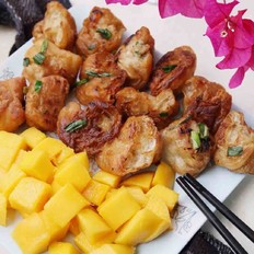 芒果油條蝦的做法-咸鮮味煎菜譜