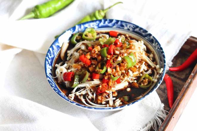 涼拌金針菇的做法-酸辣味拌菜譜