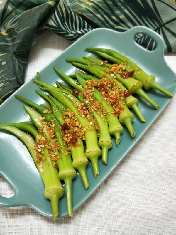 蒜香涼拌秋葵的做法-咸鮮味拌菜譜