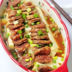 臘腸蒸豆腐的做法-咸鮮味蒸菜譜