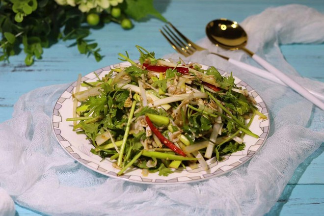 蝦皮老虎菜的做法-咸鮮味拌菜譜-易網(wǎng)健康養(yǎng)生網(wǎng) 蝦皮老虎菜的做法-咸鮮味拌菜譜