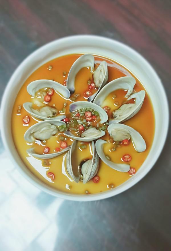 《海貝雞蛋羹》的做法-咸鮮味蒸菜譜