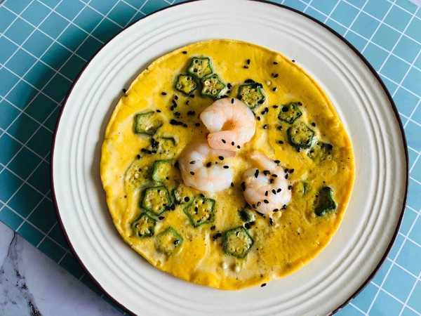 秋葵蝦仁蛋餅的做法-家常味煎菜譜