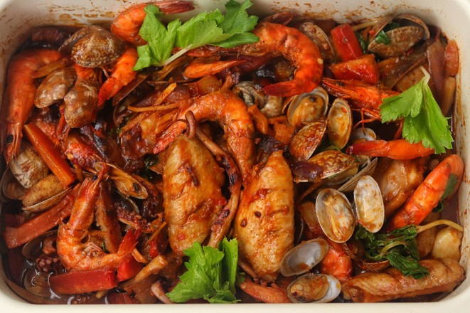 花甲三汁燜鍋的做法-咸鮮味煮菜譜