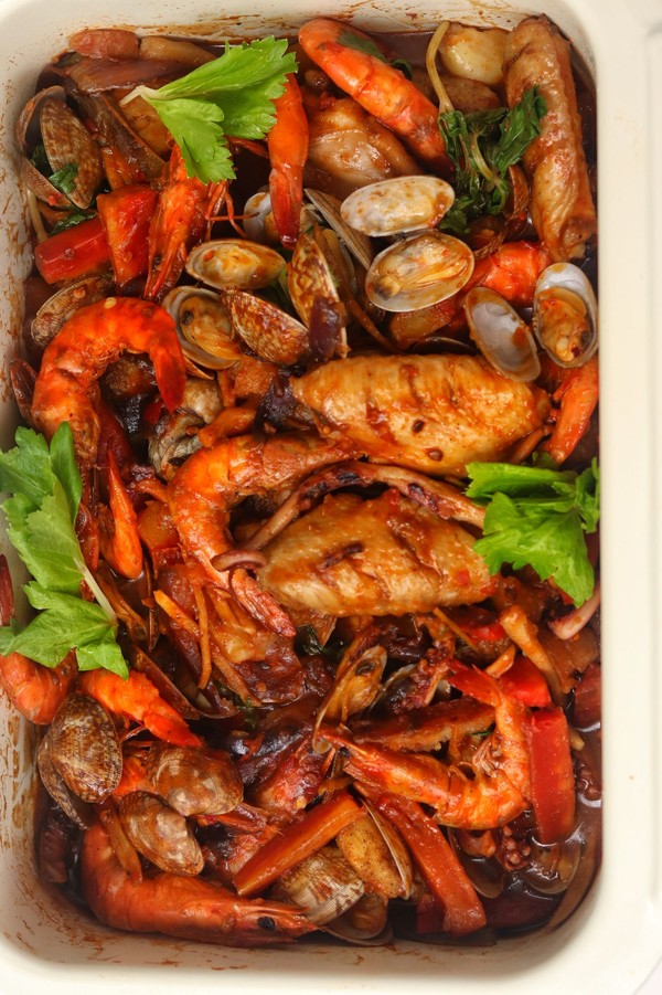 花甲三汁燜鍋的做法-咸鮮味煮菜譜