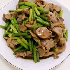 孜然蒜苔炒鴨腎的做法-家常味炒菜譜