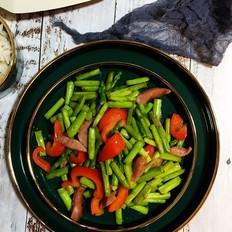 蘆筍香腸的做法-家常味炒菜譜