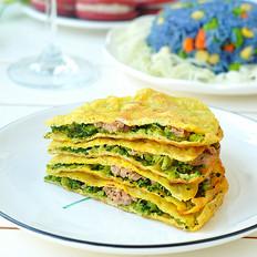 西藍花千層餅的做法-家常味烙菜譜