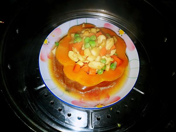 雞丁南瓜盅的做法-其它口味蒸菜譜
