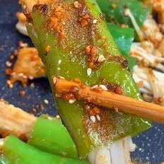 燒烤味尖椒金針菇的做法-咸鮮味烤菜譜