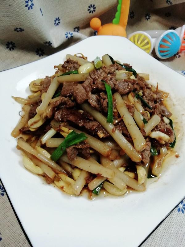 牛肉炒花生芽的做法-咸鮮味炒菜譜