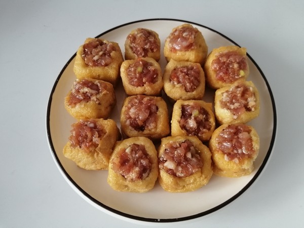 油豆腐釀肉的做法-家常味蒸菜譜