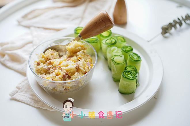 12個月以上香腸鱈魚炒蛋粒粒面的做法-家常味蒸菜譜