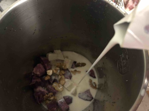 紫芋核桃奶的做法-甜味其它工藝菜譜