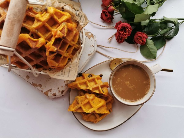 南瓜蜜豆華夫餅的做法-甜味烘焙菜譜