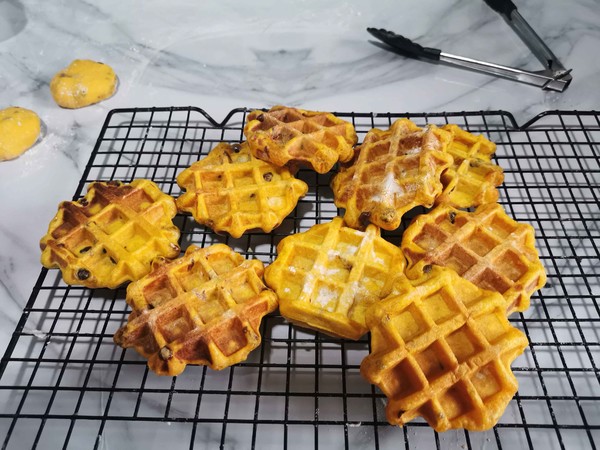 南瓜蜜豆華夫餅的做法-甜味烘焙菜譜