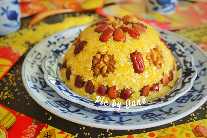 小米八寶飯的做法-甜味蒸菜譜