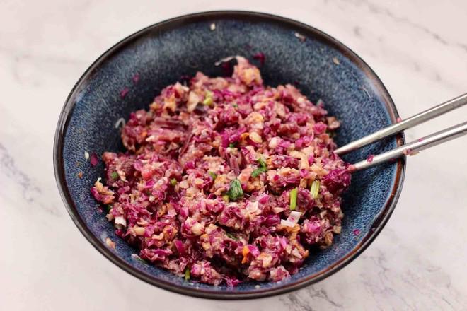 手工紅椰菜扇貝餃子的做法-家常味煮菜譜