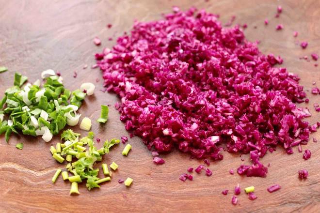 手工紅椰菜扇貝餃子的做法-家常味煮菜譜