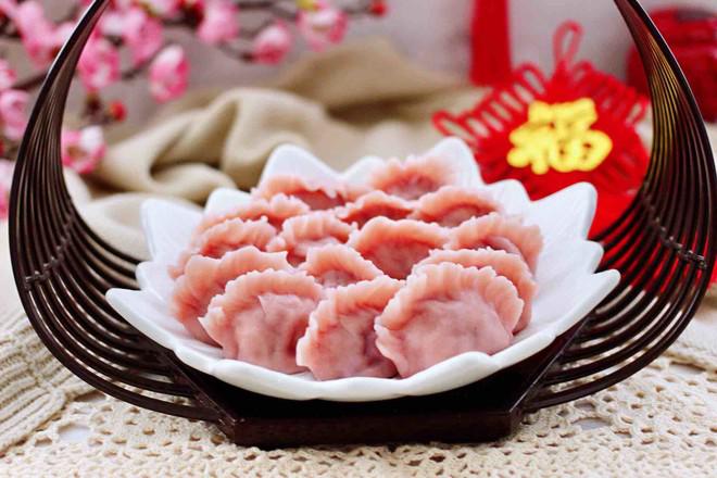 手工紅椰菜扇貝餃子的做法-家常味煮菜譜