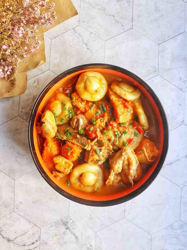 土豆仿蘑菇南瓜燜雞塊的做法-家常味煮菜譜