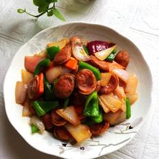 雜蔬炒純肉腸的做法-家常味炒菜譜