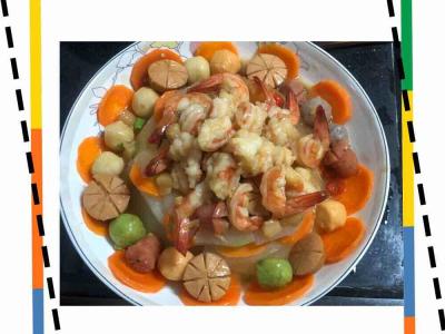 花開富貴之爆炒蝦仁的做法-咸鮮味蒸菜譜