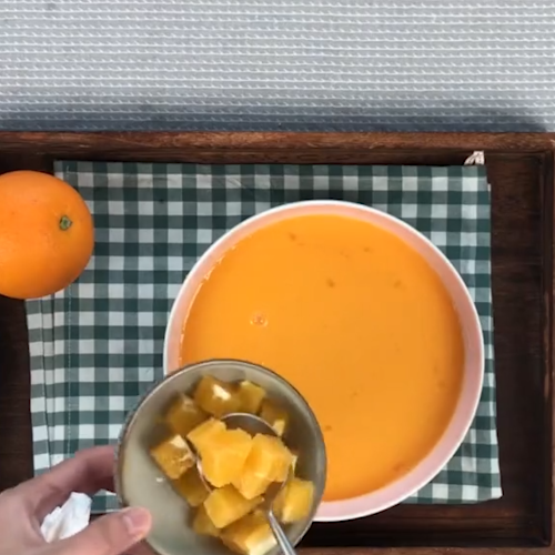 香橙蛋羹的做法-家常味炒菜譜