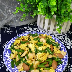 韭苔雞蛋炒蝦仁的做法-家常味炒菜譜