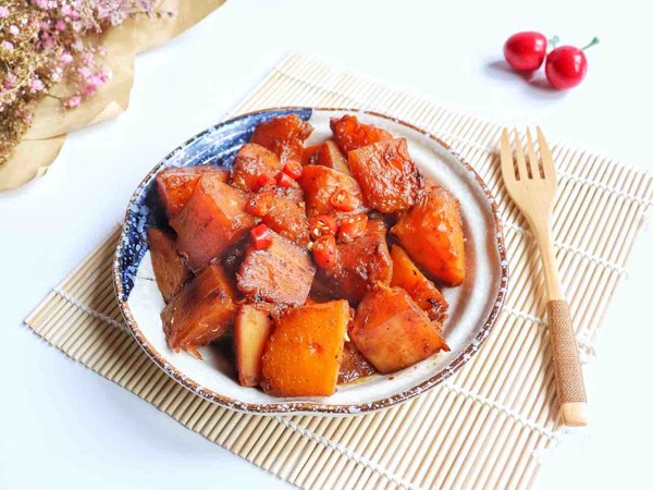 醬燒南瓜的做法-家常味燜菜譜