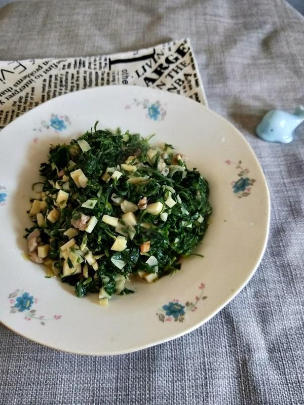 筍丁咸肉炒薺菜的做法-咸鮮味炒菜譜