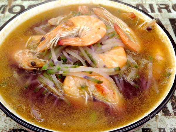 蘿卜絲煮大蝦的做法-家常味爆菜譜-易網健康養生網 蘿卜絲煮大蝦的做法-家常味爆菜譜