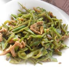 里脊肉炒扁豆絲的做法-家常味炒菜譜