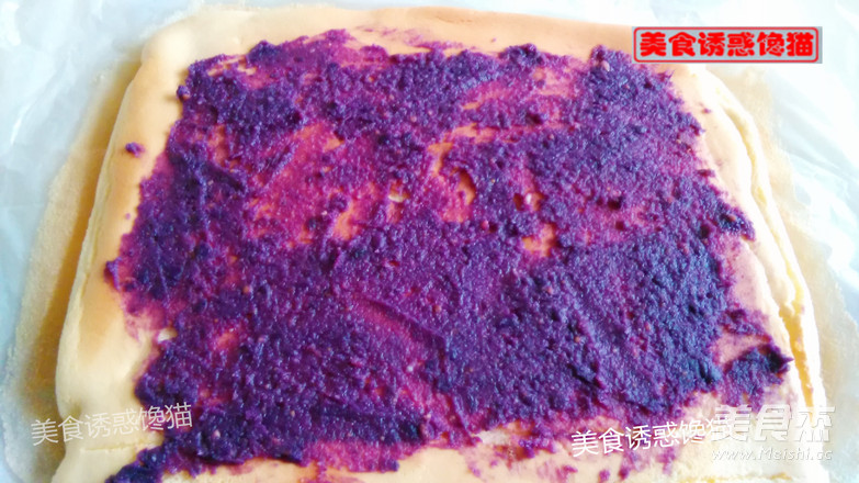 肉松紫薯蛋糕卷的做法-甜味烘焙菜譜-易網健康養生網 肉松紫薯蛋糕卷的做法-甜味烘焙菜譜