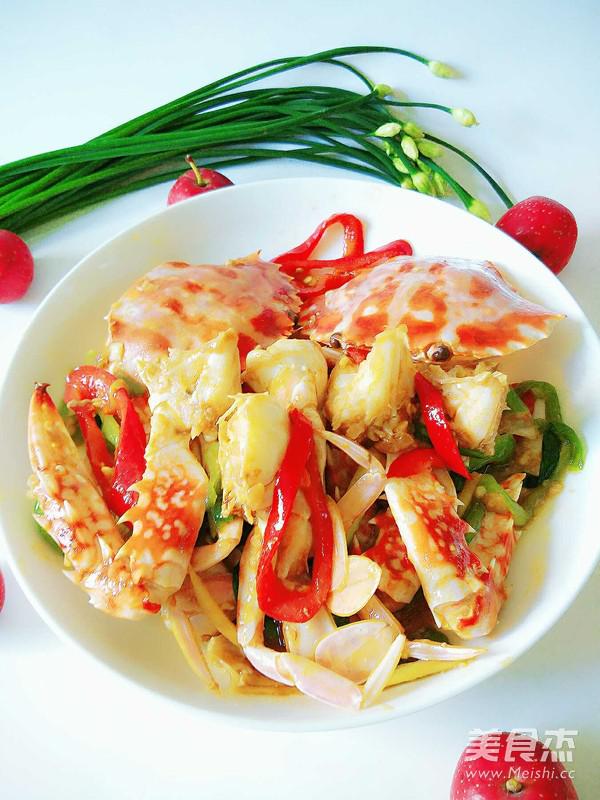 雙椒辣炒螃蟹的做法-家常味炒菜譜