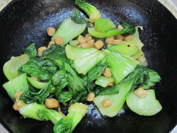 油菜炒扇貝柱的做法-咸鮮味炒菜譜