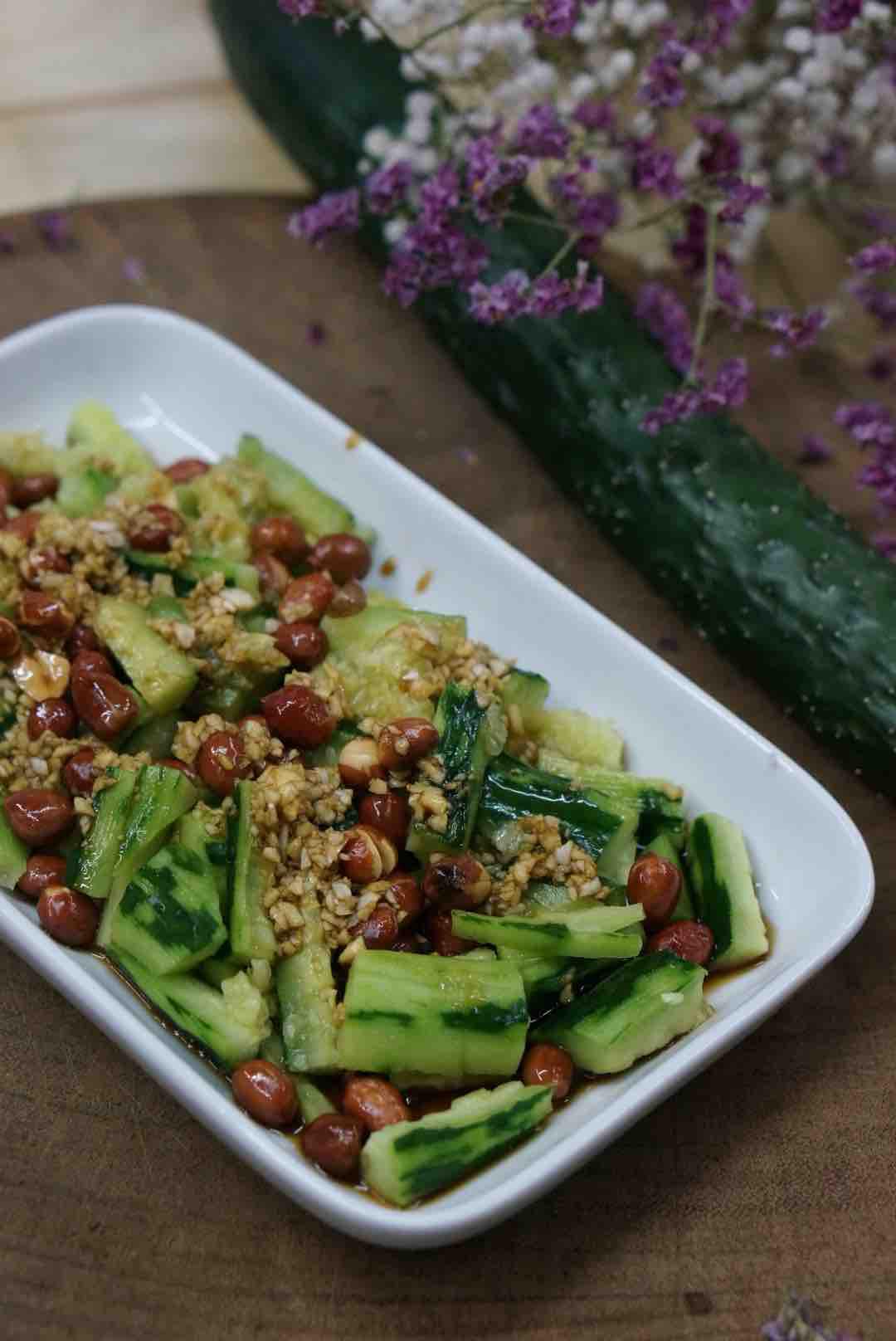 花生米拌黃瓜的做法-酸辣味炸菜譜