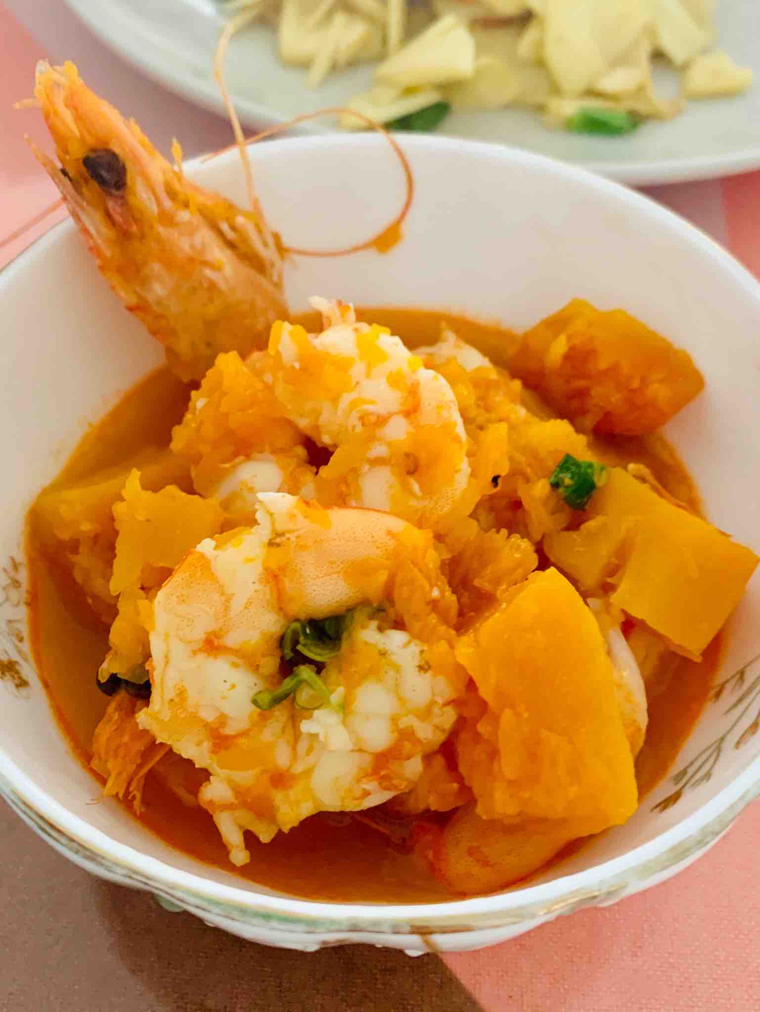 南瓜蝦煲的做法-咸鮮味煲菜譜