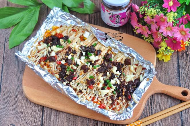 香菇醬烤金針菇的做法-家常味烤菜譜-易網健康養生網 香菇醬烤金針菇的做法-家常味烤菜譜