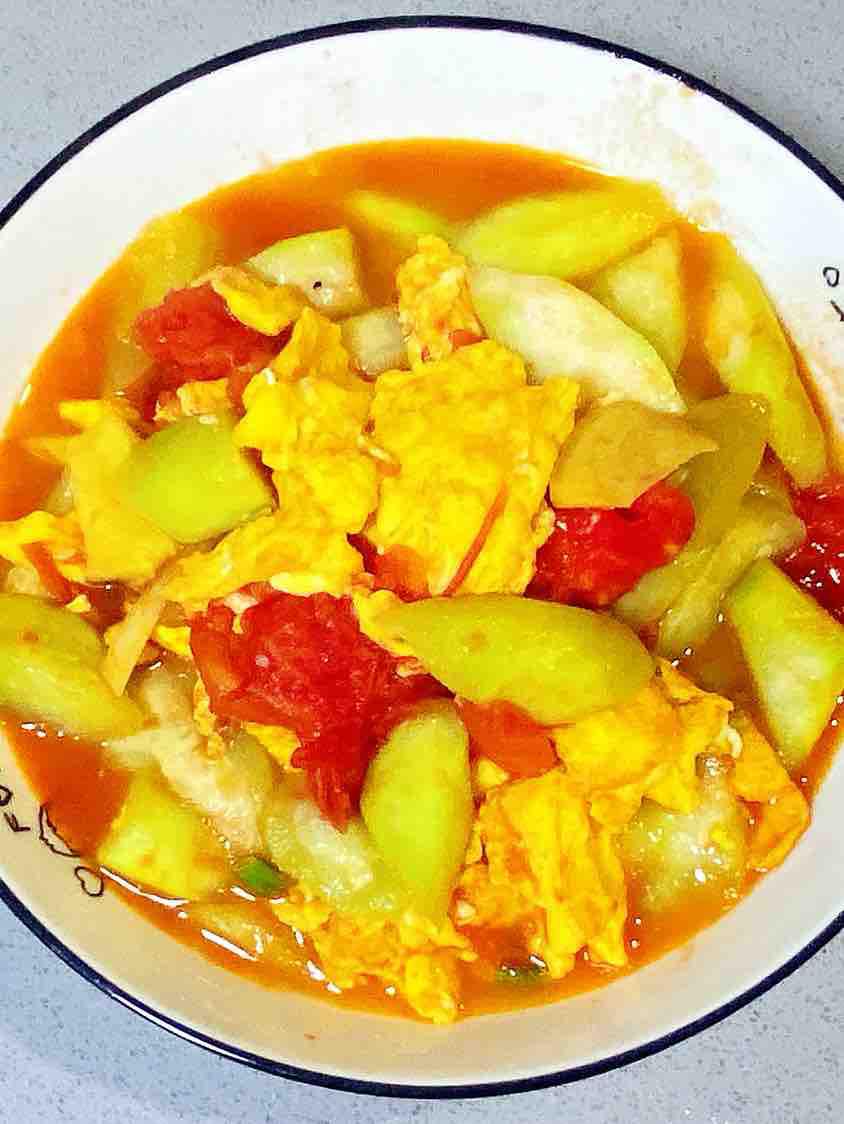 孕婦食譜番茄絲瓜炒雞蛋，酸酸甜甜，營養成分全方位～的作法-咸鮮味燒菜譜