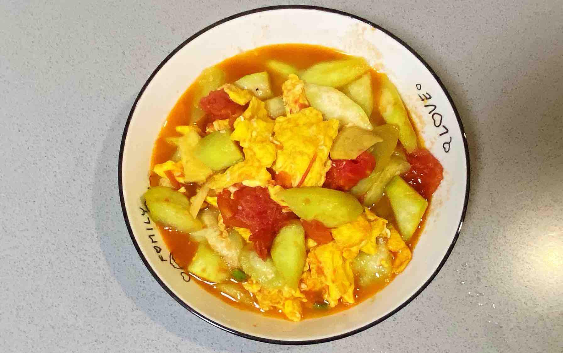 孕婦食譜番茄絲瓜炒雞蛋，酸酸甜甜，營養成分全方位～的作法-咸鮮味燒菜譜